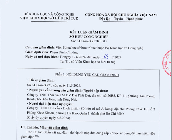 GIÁM ĐỊNH SỞ HỮU CÔNG NGHIỆP